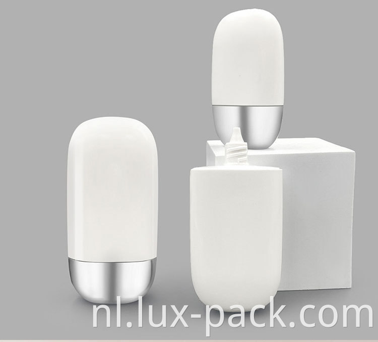 Aluminium squeeze zonnebrandsprayfles plastic vierkante vorm voor verpakkingsfles